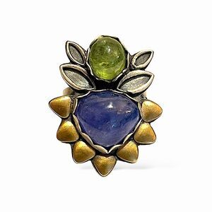 Custom Made Sterling Silver Art Deco Statement Ring (Adjustable)